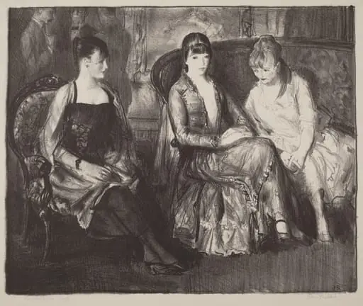 Elsie, Emma and Marjorie, second stone, by George Bellows