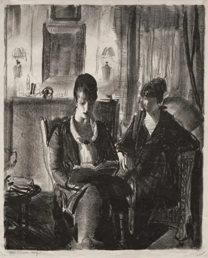 Elsie Reading to Emma, First Stone, by George Bellows