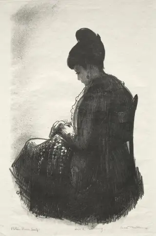 Girl Sewing, by George Bellows, 1923