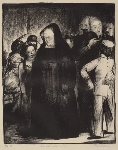 In an Elevator, by George Bellows