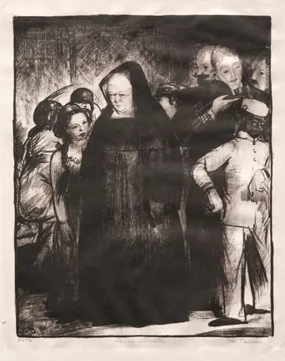 In an Elevator, by George Bellows