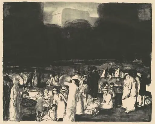 In the Park, Dark, by George Bellows