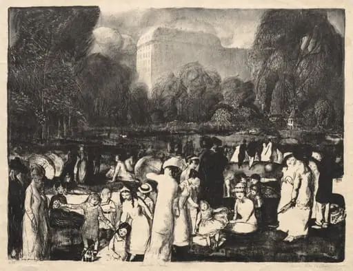 In the Park, Light, by George Bellows