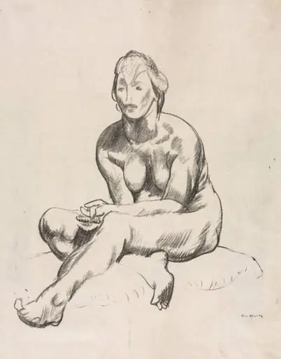 Life Study, Nude Woman Seated With Folded Hands, by George Bellows
