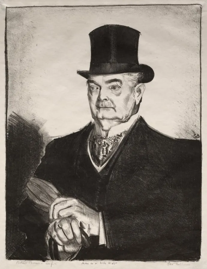 Man in a Silk Hat, by George Bellows, 1921
