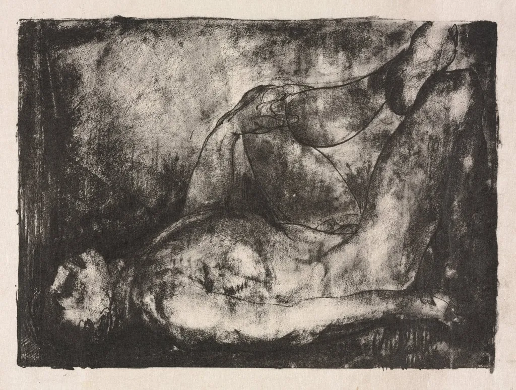 Man on his Back, Nude, Second State, by George Bellows, 1916