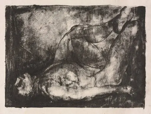 Man on his Back, Nude, Second State, by George Bellows