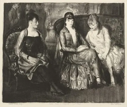 Marjorie, Emma and Elsie, Second Stone, by George Bellows