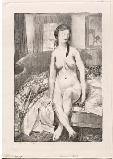 Morning, Nude on Bed, First Stone, by George Bellows