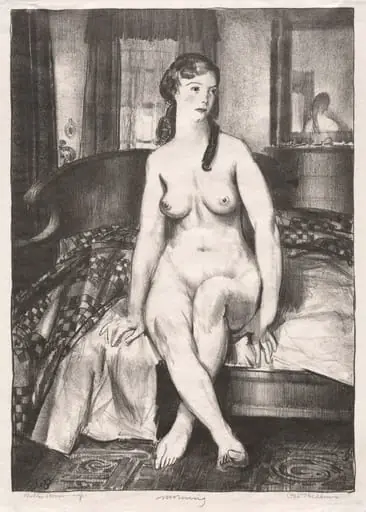 Morning, Nude on Bed, Second Stone, by George Bellows