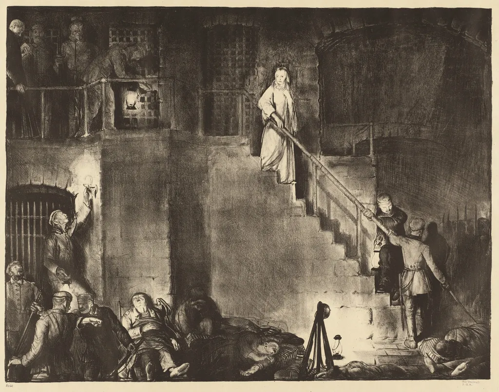 Murder of Edith Cavell, by George Bellows, ink, 1918