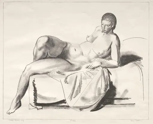 Nude Study, Classic on a Couch, by George Bellows
