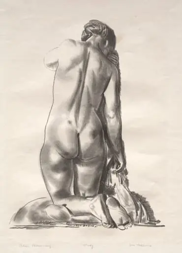 Nude Study, Woman Kneeling on a Pillow, by George Bellows