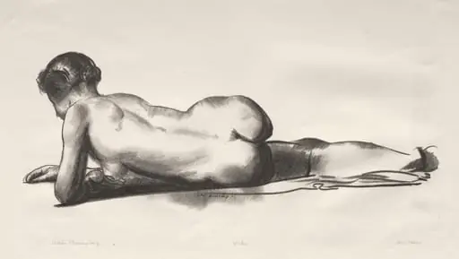 Nude Study, Woman Lying Prone, by George Bellows