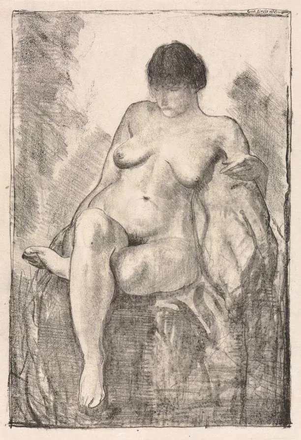 Nude Woman Seated, by George Bellows, 1916