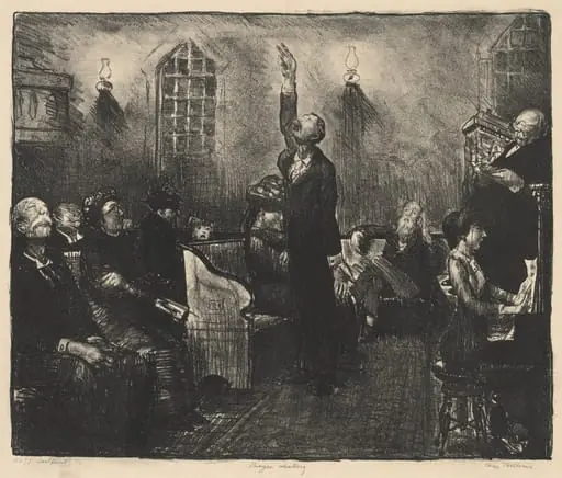 Prayer Meeting, First Stone, by George Bellows