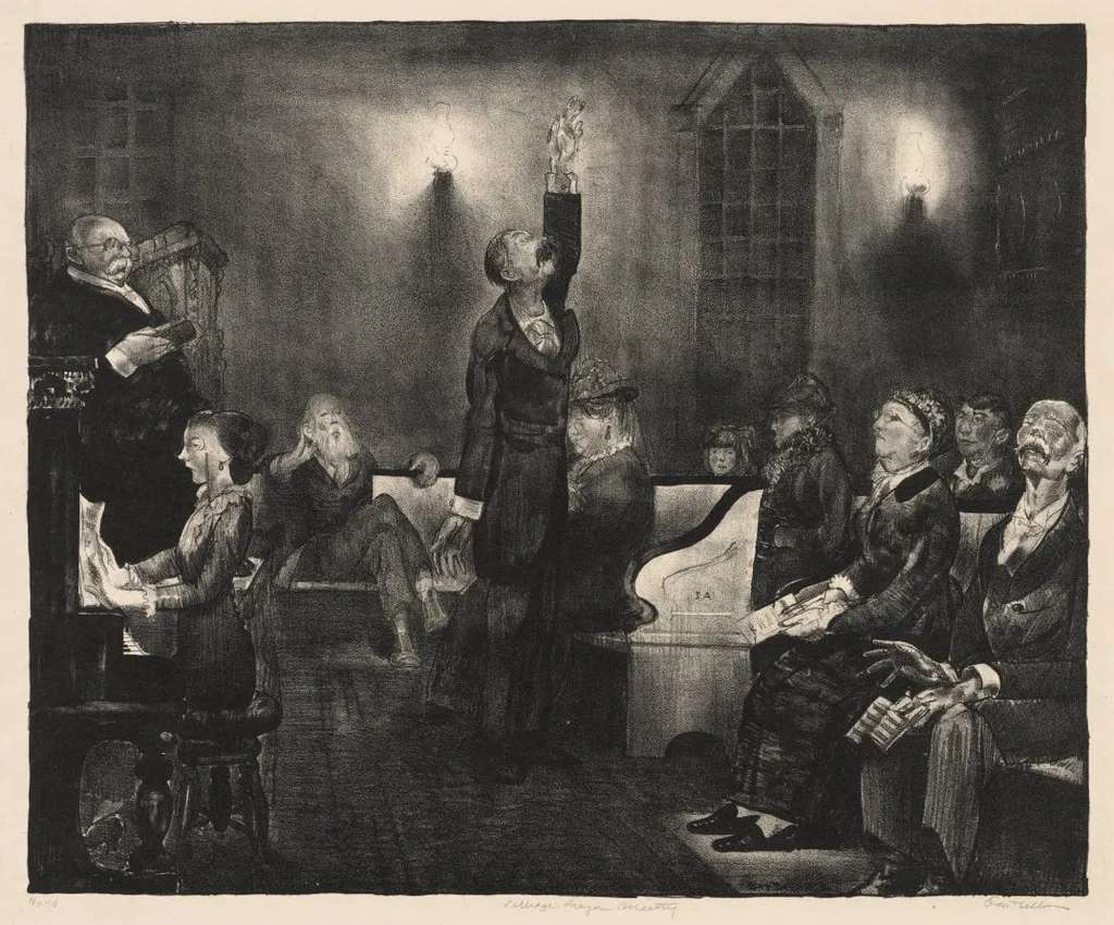 Prayer Meeting, Second Stone, by George Bellows, 1916