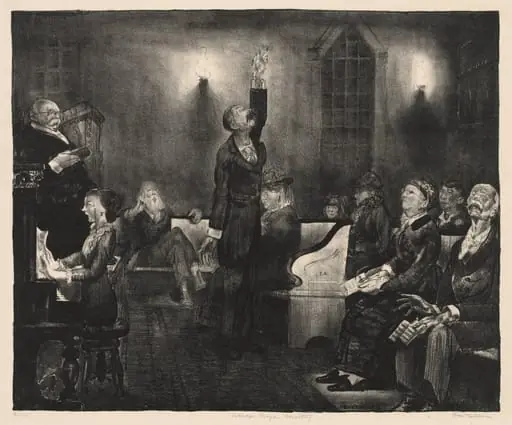 Prayer Meeting, Second Stone, by George Bellows