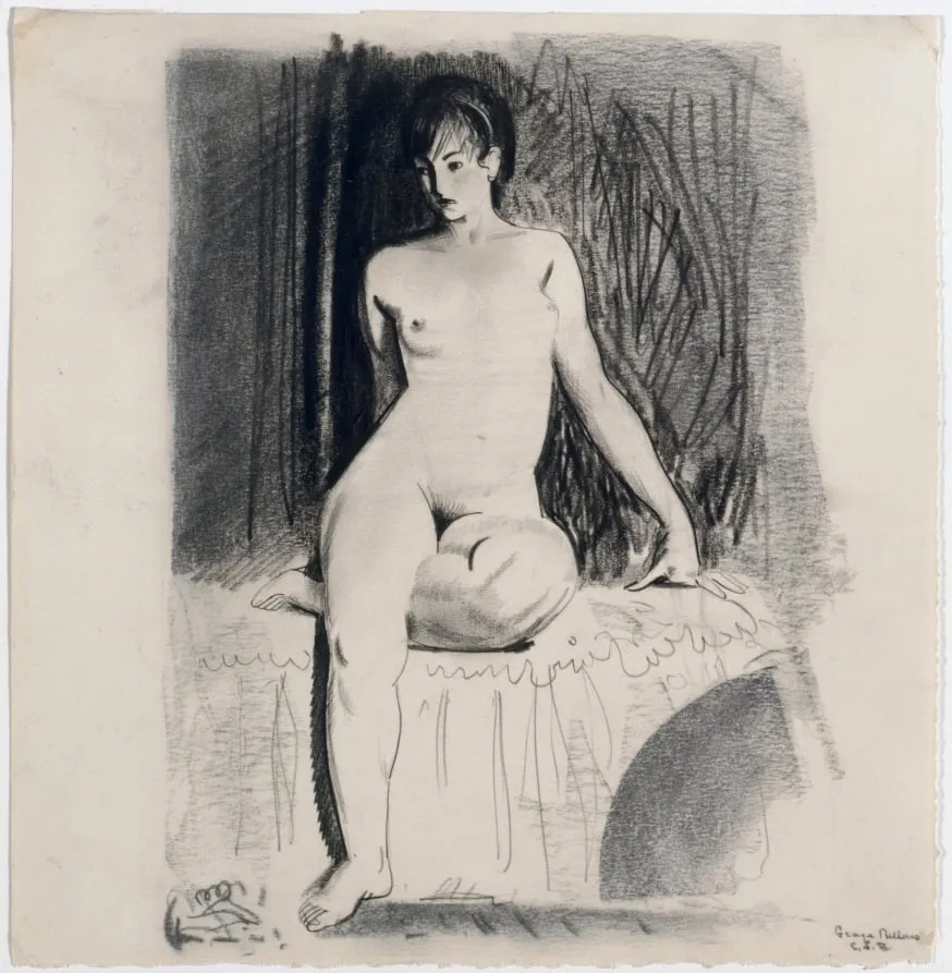 Seated Female Nude (Emma Story Bellows), by George Bellows, 1910