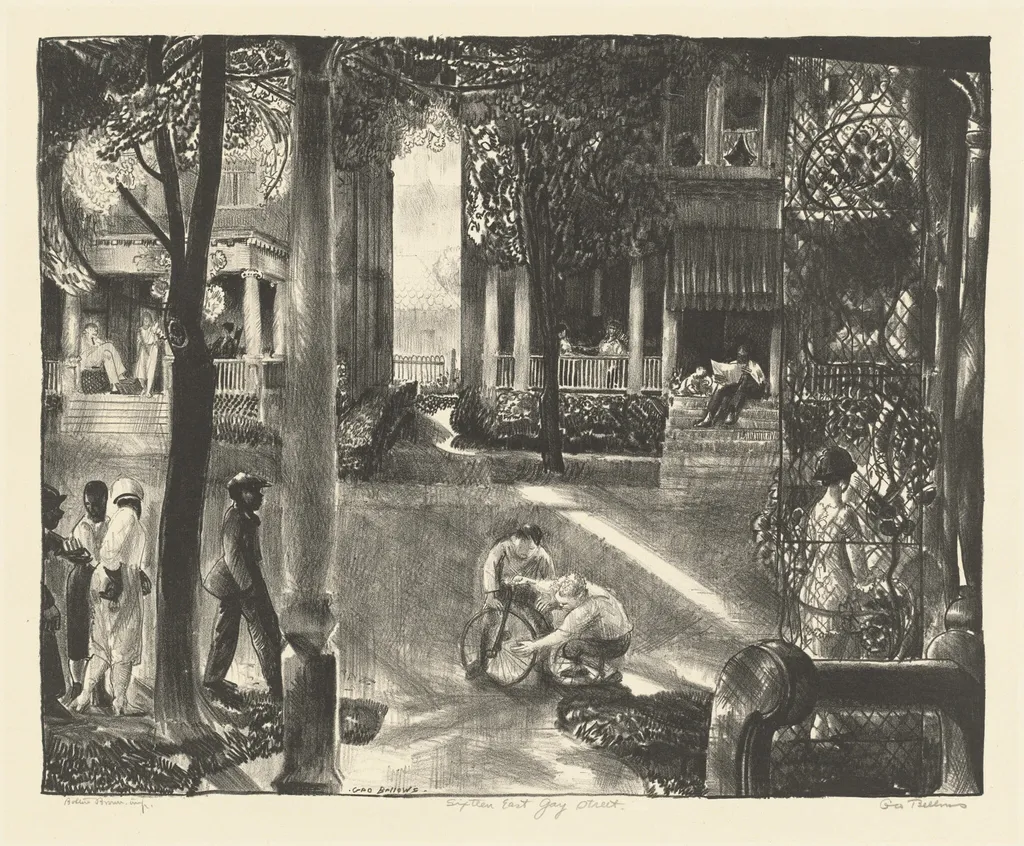 Sixteen East Gay Street, by George Bellows, ink, 1924