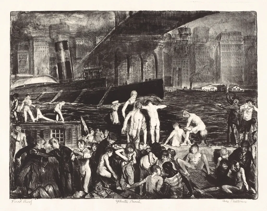 Splinter Beach, by George Bellows, ink, 1916
