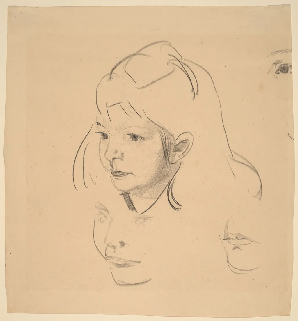 Studies of Jean, by George Bellows, graphite, 1920