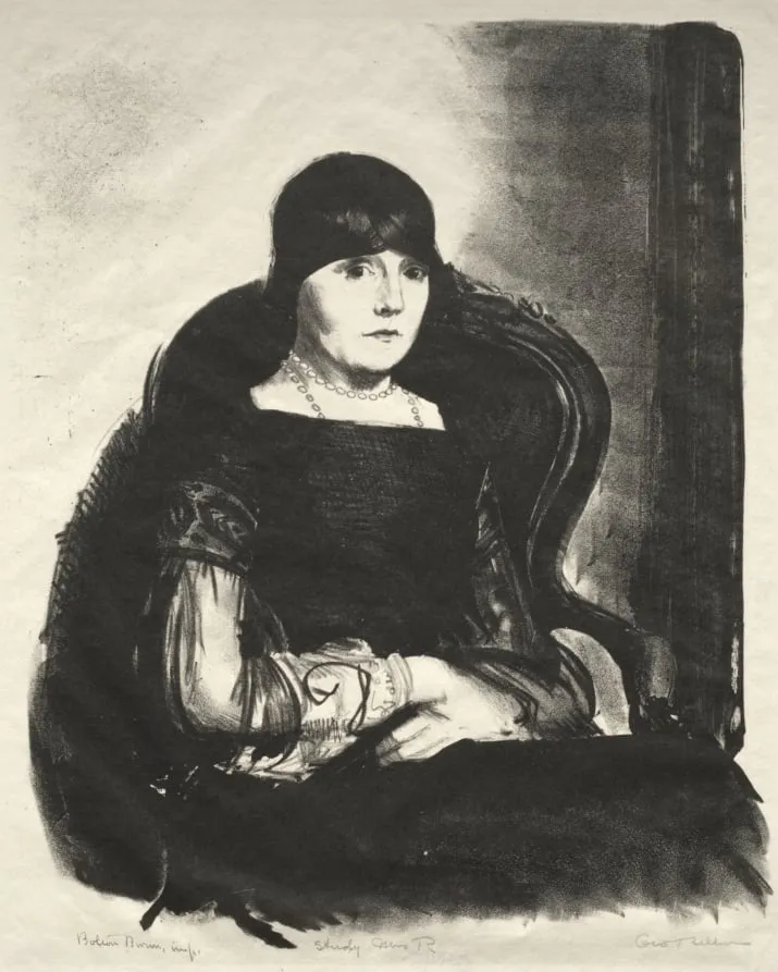 Study, Mrs. R., by George Bellows, 1923