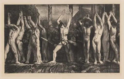 The Barricade, First Stone, by George Bellows