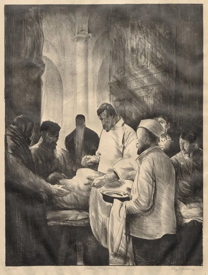 War Series: Base Hospital, Second Stone, by George Bellows, 1918
