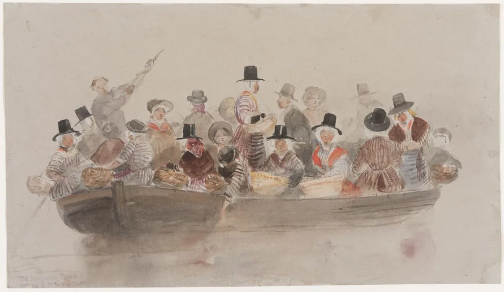 Market Ferryboat at Swansea, by George Bryant Campion, watercolor, 1863