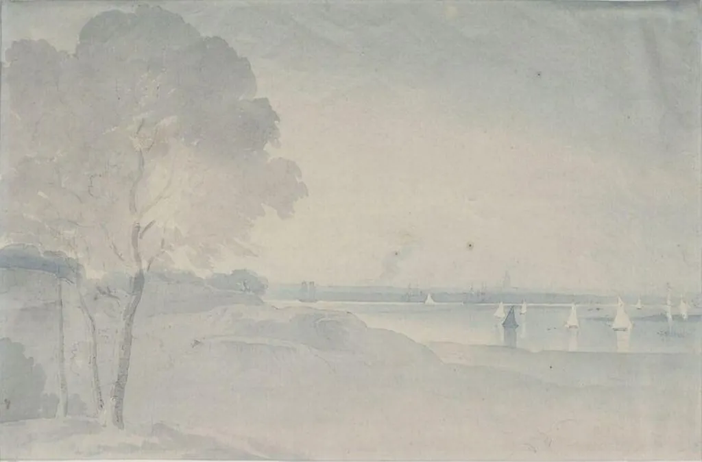 The Thames near Woolwich, by George Bulteel Fisher, watercolor, 1750