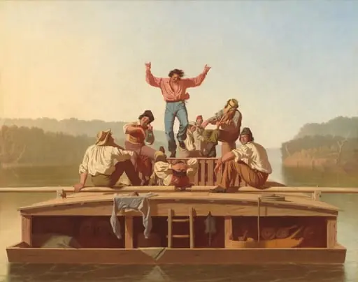The Jolly Flatboatmen, by George Caleb Bingham