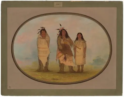 A Cheyenne Chief, His Wife, and a Medicine Man, by George Catlin