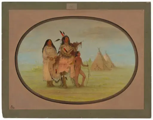 A K'nisteneux Warrior and Family, by George Catlin