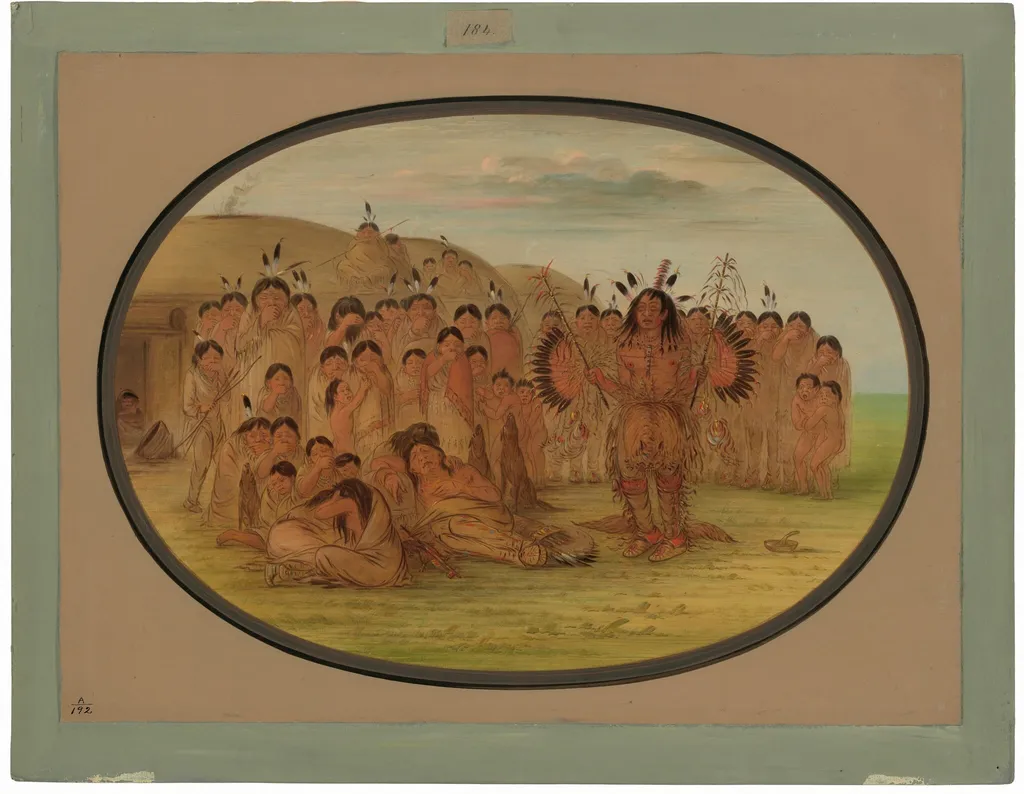 A Mandan Medicine Man, by George Catlin, oil, 1865
