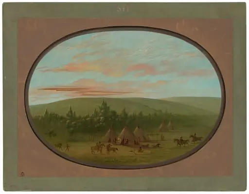 A Sioux Village, by George Catlin