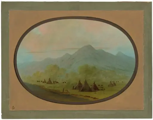 A Small Crow Village, by George Catlin