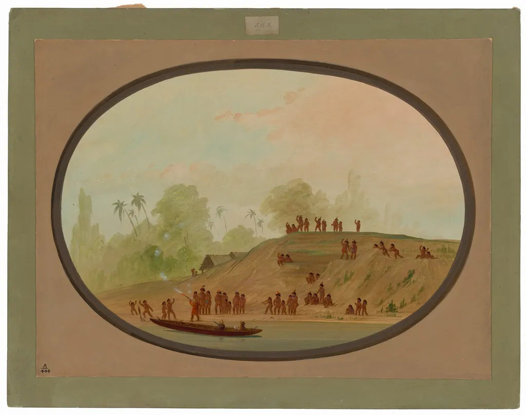 A Small Lengua Village, by George Catlin, oil, 1862