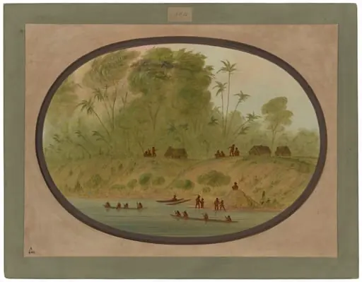 A Small Lengua Village, Uruguay, by George Catlin