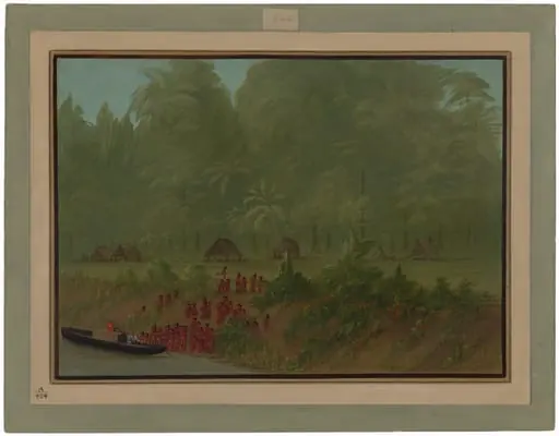 A Yahua Village, by George Catlin