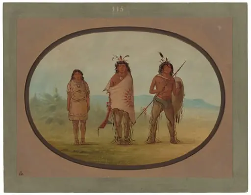 A Yuma Chief, His Daughter, and a Warrior, by George Catlin