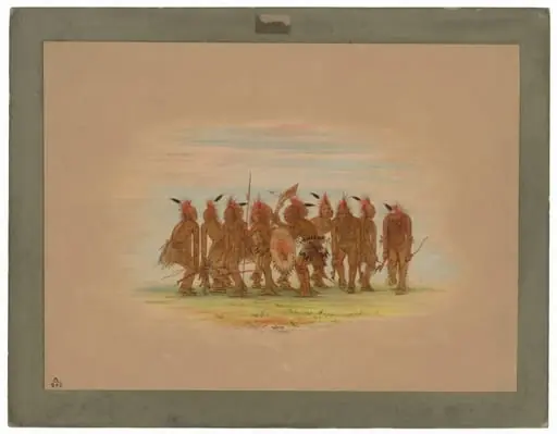 Amusing Dance - Saukie, by George Catlin