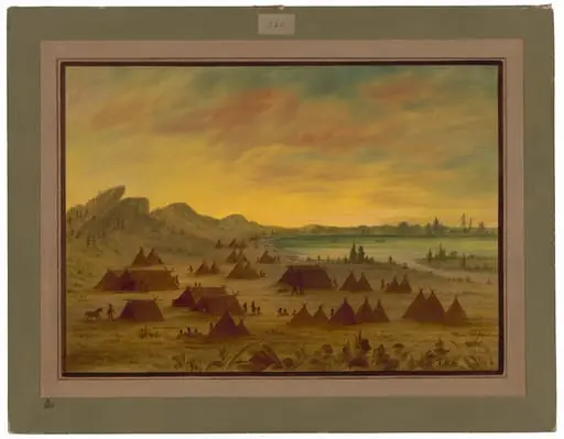 An Apachee Village, by George Catlin, 1862