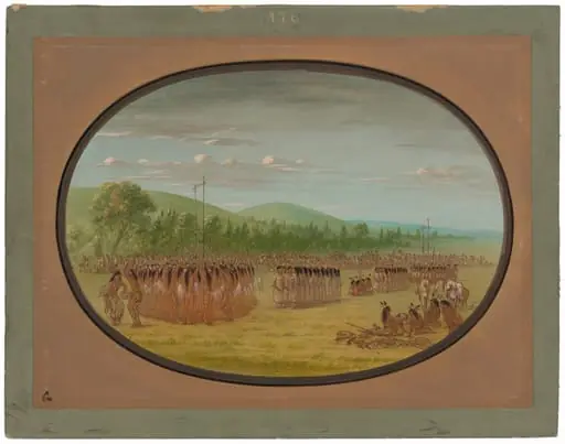 Ball-Play Dance - Choctaw, by George Catlin