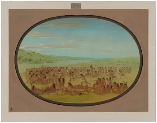 Ball-Play of the Women - Sioux, by George Catlin