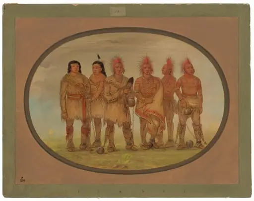 Black Hawk and Five Other Saukie Prisoners, by George Catlin