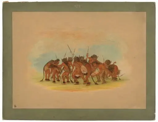 Buffalo Dance - Mandan, by George Catlin