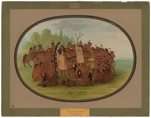 Catlin Painting the Portrait of Mah-to-toh-pa - Mandan, by George Catlin