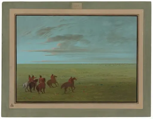 Connibos Starting for Wild Horses, by George Catlin