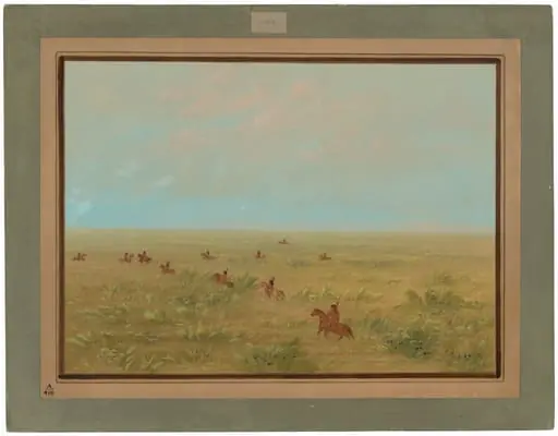 Driving the Pampas for Wild Cattle - Connibo, by George Catlin